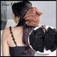 CORNER FASHION 2PCS ขนาดใหญ่สุดไซต์ มาร์ชเมลโล่ ชีฟองผ้าชีฟอง อุปกรณ์เสริมผม คลิปผมปุย ของใหม่ ที่หนีบผมหางม้าผูกโบว์ ผมเส้นผม