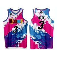 2023 NEWWADE MIAMI 22เสื้อบาสเก็ตบอลปรับแต่งชื่อและหมายเลขเท่านั้น Full Sublimation