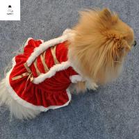 SWEET ELVES ลูกสุนัข คริสต์มาส เสื้อผ้าสัตว์เลี้ยง สีแดง อบอุ่น สัตว์เลี้ยง ชุดสุนัข ชุดแฟนซี ชุดสุนัข เสื้อผ้าสุนัข