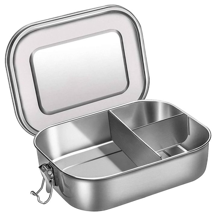 Stainless Steel Bento Box Lunch Container,3-Compartment Bento Lunch Box ...