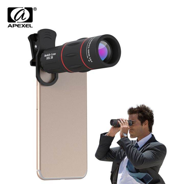 apexel-18x-telephoto-zoom-lens-telescope-monocular-mobile-phone-lenses-for-iphone-samsung-smartphones-for-camping-hunting-sports-smartphone-lensesth