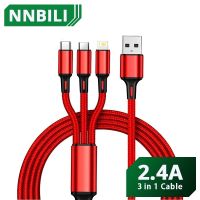 3 in 1 USB C To Micro USB Type C PD Cable For iPhone 13 12 Xiaomi Huawei Honor Mobile Phone Nylon Cord Multi Plug Charging Wire