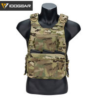 IDOGEAR Tactical FCSK เสื้อเกราะยุทธวิธีน้ำหนักเบา + เสื้อกั๊กเฟอร์โร + แผ่นรองไหล่กระเป๋า Mag สามชิ้น + เปิดด้านหน้า + กระเป๋าใส่หนึ่งชุด