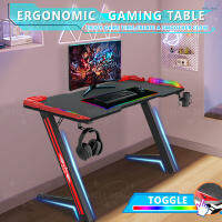 MellMall โต๊ะคอม โต๊ะเกมมิ่ง โต๊ะคอมพิเตอร์ RGB Game table โต๊ะเกมมิ่ง  มีรูปทรงขาY โต๊ะเกม มีไฟ RGB มีไฟ LEDสวย ไม่แสบตา หน้าโต๊ะหุ้มคาร์บอน 3D