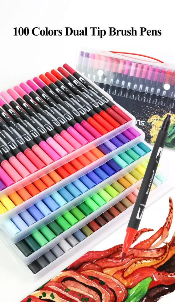 48/60/72/80/100/120 Colors Professional Double Head Watercolor Brush Pen  Art Markers Drawing Sketch Manga Soft Brush Marker Pen