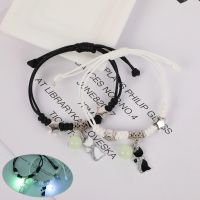 Sweet Cat Luminous Rope Wrist Magnetic Couple Bracelets Charm Love Moon Cuban Chains Men Bracelet For Women Jewelry Gift