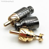 ▫✖ 2Pair/4pcs Luxury Soldering RCA Plug Jack Connector Speaker Audio Output/Input Adapter Plug Gold plated Earphone connector jack