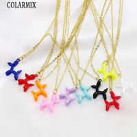 8 Pcs Mix color Enamel Balloon TIny Dog Pendant necklace Fashion jewelry Necklace New design Necklace fashion 8503