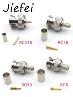 10 Sets 3-Piece BNC Male RG316 RG58 RG59 RG6 Plug Crimp Coax Cable Straight Connector adapterWires Leads Adapters