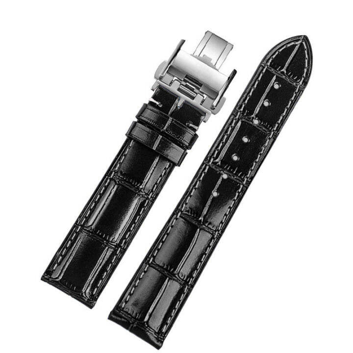 Universal Genuine Leather Watch Band Cowhide Brown Crocodile Pattern