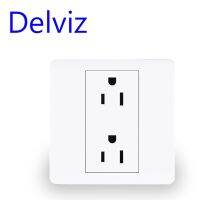 【☃】 Ideal Choice Delviz ปลั๊กไฟมาตรฐานอเมริกัน House หกหลุมสีขาวแผง15A AC110-250V 86มม.* 86มม.Wall Outlet