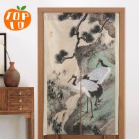 NEW☫﹍▬Ink Crane Japanese Door Curtain Chinese Painting Separate Tapestry Cotton Linen Printed Noren