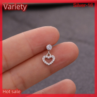 Variety ✨Hot Sale✨ ต่างหูเจาะร่างกายแบบเกลียวไขว้รูปดอกไม้คริสตัลพลอยเทียม