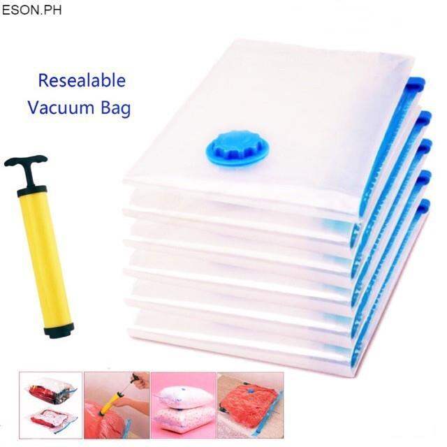 Vacuum Clothes Storage Bags Transparent Foldable Compressed Lazada PH