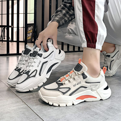 รองเท้าผ้าใบผู้ชายแบบมัลติฟังก์ชั่นใหม่,พื้นรองเท้านุ่มบุ MODE Korea นุ่มสบายรองเท้าลำลอง Sepatu Kets Datar ผู้ชายทุกชิ้นทนป้องกันการลื่น