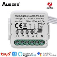 【CW】 Tuya Zigbee MINI Relay 3CH/4CH Dual-control Compatible With Tuya/smart App