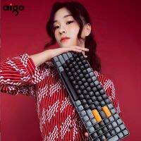 QSR STORE Aigo A100 Mechanical Keyboard 2.4G Wireless Gaming Mini USB Wired Yellow Switch 100 Key Gamer For Computer PC