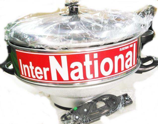 กระทะไฟฟ้า-inter-national-12-พร้อมซึ้งสำหรับนึ่ง-แถมฟรี-ตะหลิวสแตเลส12-ราคา129บ