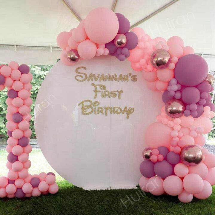 บอลลูนสีชมพู-garland-arch-ชุด-happy-birthday-party-decor-เด็กทารกฝักบัว-globo-งานแต่งงานวันเกิด-ballons-party-supplies-iewo9238