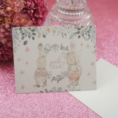multi use 50pcs Mini thanks Card rabbit and friends style Scrapbooking party invitation cards valentine Christmas holiday use