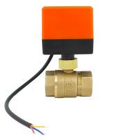 【hot】◈☈  G1 inch AC220v DC24v DC12v electric motorized brass ball valve with drive actuator 2 way dn25 plumbing CN01 CN02