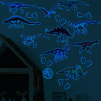 Green Blue Light Luminous Dinosaur Wall Stickers Home Decor Kids Room Cartoon Animals Glowing Decals Glow In The Dark Stickers