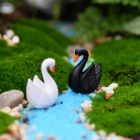 Fre น่ารัก Swan Miniature Figurine Fairy Garden ตุ๊กตาตกแต่งงานฝีมือขนาดเล็กภูมิทัศน์