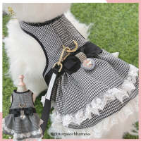 Glitter Pooch ชุดรัดอก สายจูง เสื้อผ้า สุนัข, หมา, แมว, สัตว์เลี้ยง พร้อม สายจูง รุ่น Mrs.Black Hound