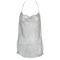 Halter Handmade Shiny Rhinestones Crop Top Backless Summer Beach Chic Party Sexy Women Tank Top