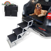 Twister.CK Portable Dog Stairs Foldable Lightweight Pet Ramps Pet Ladder Dog Car Steps For High Beds Trucks Cars SUV