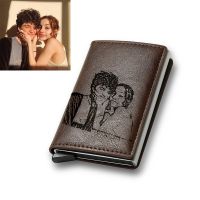 Personalized Custom Photo Men Card Holder Wallet Rfid Credit Cardholder Smart Wallet Bank Card Holder for Men Father Day Gift Card Holders