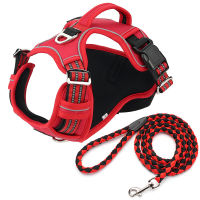 dog harness and leash set Reflective Dog Padded Vest Adjustable Chest Strap Safety Lead For Large Medium Small Dogs accesorios