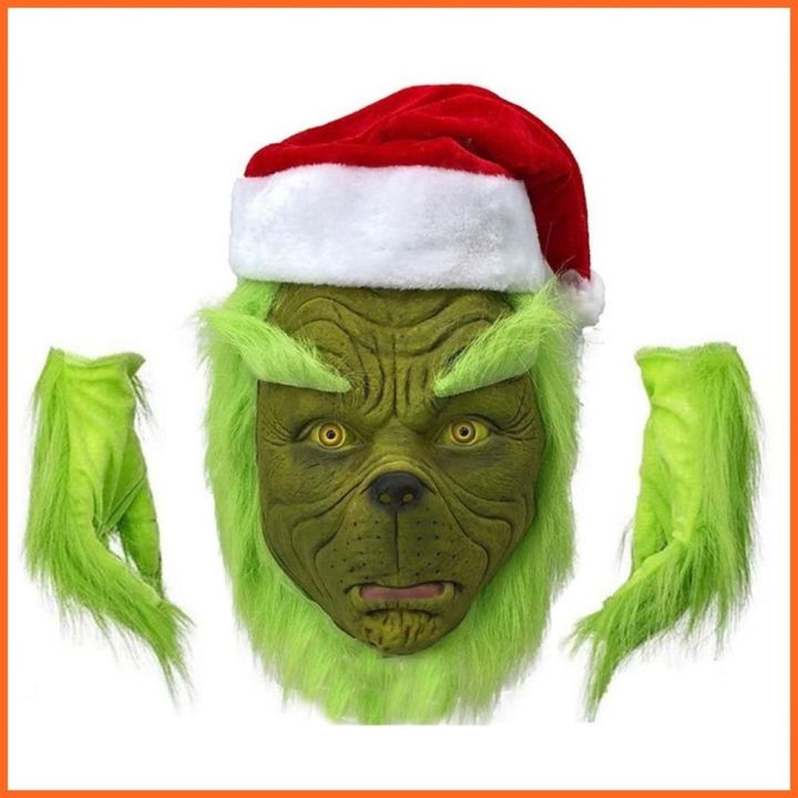 oak-3pcs-คอสเพลย์-คอสเพลย์ผมสีเขียว-อุปกรณ์ประกอบฉากปาร์ตี้-หมวกสำหรับเด็ก-ยางหน้า-น่ากลัวมากๆ-สีเขียวอ่อน-สำหรับวันคริสต์มาส-คริสมาสต์