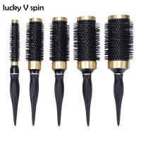 4 Size High Quality Hairdresser Brush Aluminum Barrel Hair Ceramic Round Comb With Boar Bristle Ionic Curling Brush Barber Comb