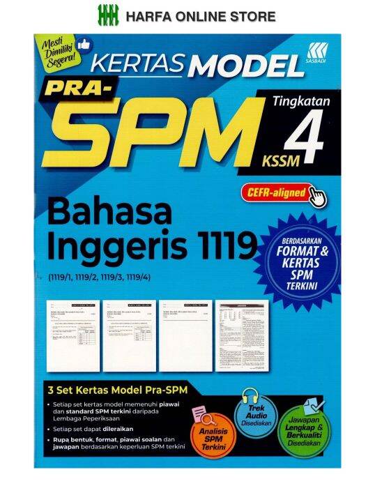 Buku Latihan : Kertas Model Pra-SPM Bahasa Inggeris 1119 ( CEFR-aligned ...