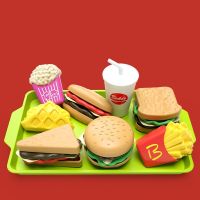 Simulation Pretend Play Set Miniature Hamburger French Fries Kitchen Model Cartoon Fast Food Toys Children Kids Education Gifts