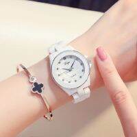 Relojes Mujer นาฬิกาควอตซ์กำไลนาฬิกาข้อมือเซรามิกสีขาวสำหรับผู้หญิงนาฬิกาแฟชั่นนาฬิกาข้อมือสำหรับผู้หญิงสำหรับผู้หญิง