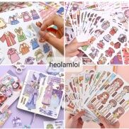 Bộ thiết kế sticker thời trang chibi cute, 24 trang size lớn 13cm, mã C
