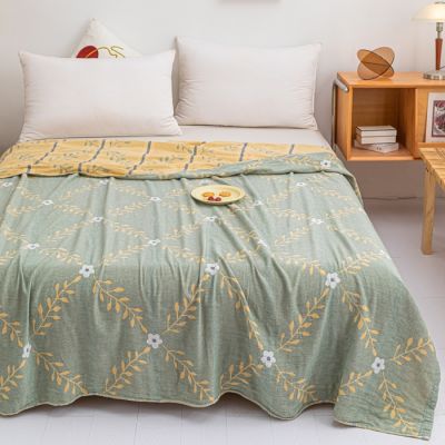 Three-layer Pure Cotton Gauze Blanket Skin-friendly Breathable Air-conditioning Blanket Towel Quilt Bed Cover wub