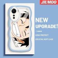 เคส JIUMOO เคสสำหรับ Vivo Y16 Y35 5G Y56 5G,เคสการ์ตูน Laugh Luffy ลวดลายขอบซิลิโคนของเหลวแบบดั้งเดิมเคสคลุมทั้งหมดตัวปกป้องกล้องถ่ายรูปเลนส์เคสฝาหลังกรอบเคสนิ่ม