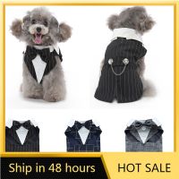 ZZOOI Christmas Dog Costume Pet Halloween Dog Suit Bow Tie Clothes Stylish Wedding Shirt Clothes Formal Tuxedo for Teddy Bulldog