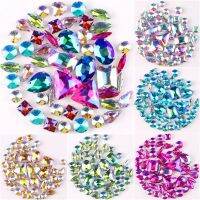 Silver claw setting 50pcs/bag 11 shapes mix AB colors glass crystal sewing rhinestone Crystals wedding dress shoes bags diy trim