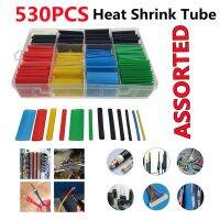 Thermoretractile Tubing Case 530PCS Heat Shrink Tube Wrapping Assortment Polyolefin Shrinkable Sleeve Insulation Cable Kit Cable Management