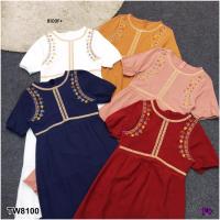 P8100  เดรสโบฮีเมี่ยนแขนตุ๊กตา   bohemian doll sleeve