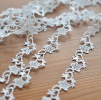 [HOT!] 5 Yards High End Beautiful White Star Lace Trim Lace Ribbon 13MM DIY Embroidered For Sewing Decoration Lace Fabric