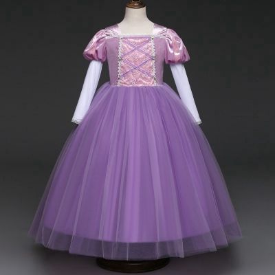[NNJXD]Kids Girls Princess Sofia Rapunzel Dress Party Tulle Costume Cosplay Costume Birthday Dresses for Girls