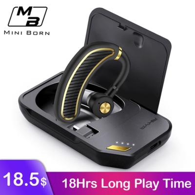 Mini Born Wireless Earbud Bluetooth Headset Mini Stereo Sport Earphone Business Invisible Headphone Noise Canceling Earpiece with Microphone for Car Trucker Driving xbn