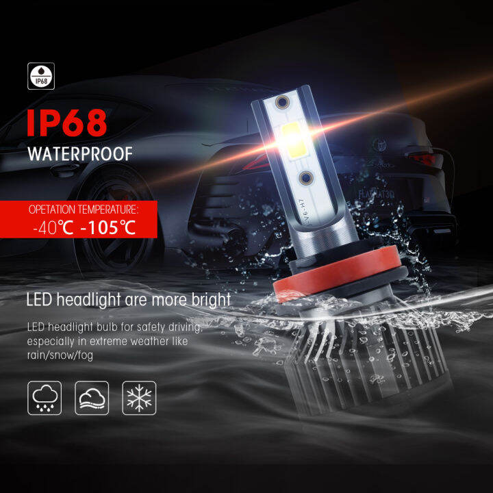 s6-led-headlight-2-pcs-led-ไฟหน้ารถ-76w-12000lm-6000k-แสงสีขาว-h4-h7-h11-หลอดไฟอัตโนมัติ-ไฟหน้ารถยนต์