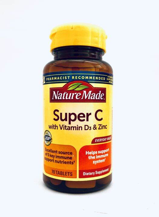 Nature Made SUPER C with Vitamin D3 & ZINC 70 Tablets! Lazada PH