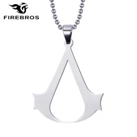 FIREBROS 20/24" Chain Stainless Steel Assassin Syndicate Creed Pendant Game Movie Anime Cosplay Necklace Men Jewelry Kids Gift